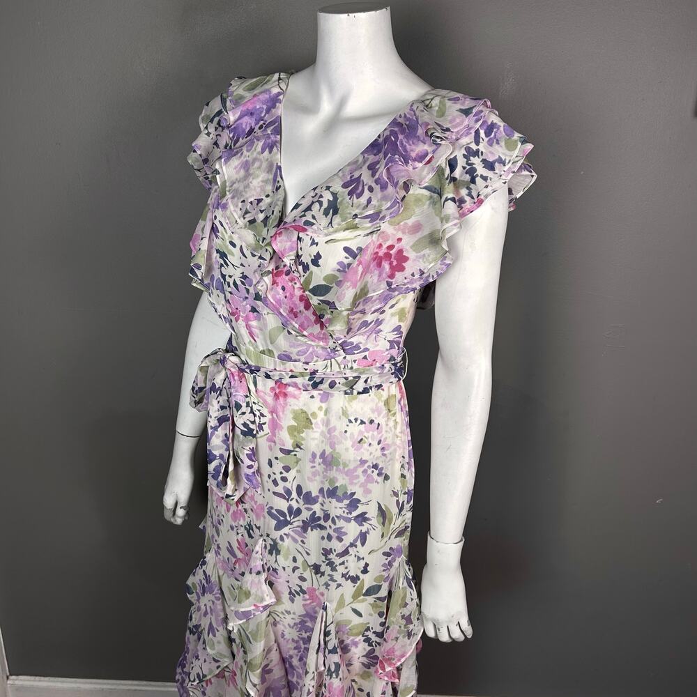 Lauren Ralph Lauren Maxi Dress Size 0 Ruffle Floral Cottagecore Feminine NWT - Picture 12 of 16
